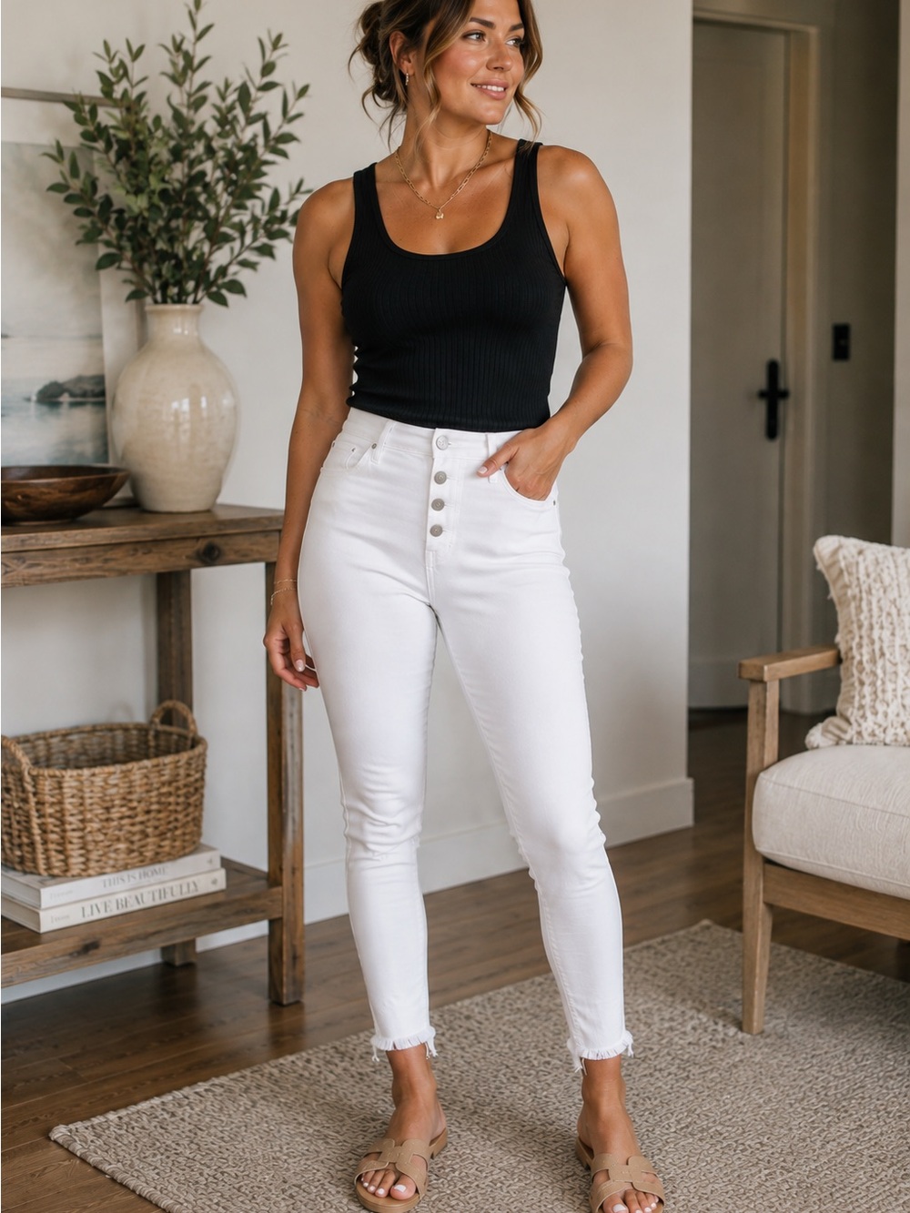MADEWELL Petite High-Rise Skinny Jeans in Pure White: Step-Hem Edition Sz31